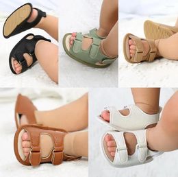 Sandals Summer Baby Boys Girls Leather Anti-Slip Sole Solid Color Flats First Walking Shoes Sofyt