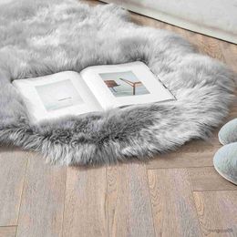 Carpet Soft Fur Wool Rugs for Bedroom Living Room Carpet Sofa Chair Washable Hairy Bedside Floor Mat Sleeping Room Rug