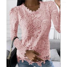 Women's T Shirts Autumn Lace Shirt For Women White Female Clothing Y2k Vintage Elegant Fashion Clothes Streetwear Casual Brand T-shirts Top