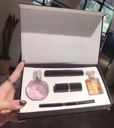 Newest suit as gift Perfume kit good package 5pcs 2 bottles parfum 5 in 1 Cosmetics Eyeliner Pencil Matte Lipstick Mascara 30ml Ma2119334