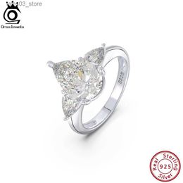 Wedding Rings ORSA JEWELS Brilliant 8A Cubic Zirconia Promise Halo Wedding Band Ring for Women 925 Sterling Silver Wedding Jewellery LZR03 Q231024