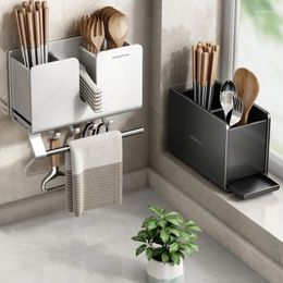 Kitchen Storage Multifunction Divided Shelf Cutlery Drainage Rack Spoon And Chopsticks Box Cooking Holders