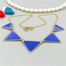 Pendant Necklaces Candy-colored Triangle Necklace For Women High-end Alloy Enamel Jewelry Accessories Friends Birthday Gift Loves