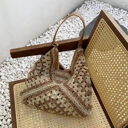 Evening Bags Summer Women's Grass Shoulder Bag Trend Knitted Casual Handbag Travel Beach Handmade Fashion Sac A Main