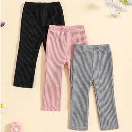Trousers Autumn Spring Baby Girl Leggings Cotton Ribbed Full Length Infant Kids Clothes Skiny Pants Children Casual 3Pcs