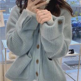 Women's Sweaters Autumn/Winter Knitted Cardigan Korean Fashion Sweater Casual Tops Clothes Women Harajuku Loose Soft Glutinous Rice