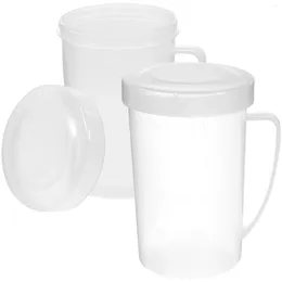 Wine Glasses 2 Pcs Milk Cup Espresso Steaming Pitchers Camping Coffee Mug Clear Cups Water Tumbler Kettle Cereal Bowl Pp Plastic Soy