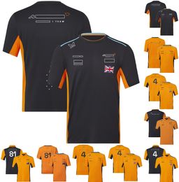 Summer New F1 Team T-shirt Driver Racing Polo Shirt Formula 1 Official Website Same Yellow Black Short-sleeved T-shirts Polos