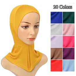 Ethnic Clothing Women Muslim Underscarf Head Cover Modal Cotton Bottoming Cap Solid Elastic Skin-friendly Turban Bonnet Hijab Scarf Hat