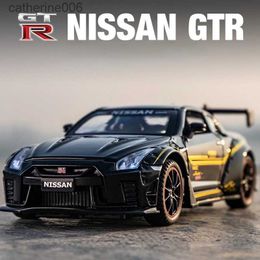 Other Toys 1 32 Nissan GTR R35 Racing Car Model Scale Children Kids Toys Car 1/24 Diecast Toy Vehicles Sound And Light Boys Car GiftL231024