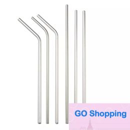 6x241MM 304 Stainless Steel Straw Reusable Home Party Wedding Bar Drinking Tools Barware 3pcs Straw inclus brush set Wholesale