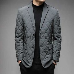 Men's Down Parkas MLSHP White Duck Down Men's Blazer Luxury Solid Colour Single Breasted Casual Man Coats Spring Autumn Down Male Jackets 3XL J231024