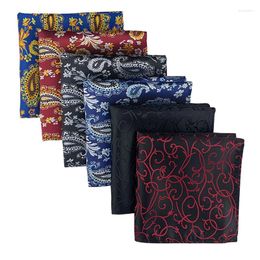 Bow Ties 25 25CM Pocket Square Paisley Cashew Flower Polyester Handkerchief For Man Business Wedding Suit Accessories Wholesale