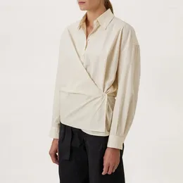 Women's Blouses 2023 Spring Summer Women Asymmetrical Design Button Long-sleeved Shirt