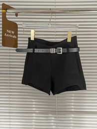 Women's Pants Low Waisted Shorts Belt For Women Sweet And Cool Casual Black Style Slimming Buttocks Wrapped