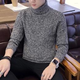 Men's Sweaters Fleece Mens Casual Turtleneck Pullover Men Winter Black High Neck Sweater Man Long Sleeve Knitwear Clothing Tops