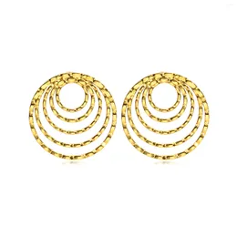 Stud Earrings Multilayer Circle Stackable Earring For Women Geometrically Exaggerated Earrins Stainless Steel Jewelry