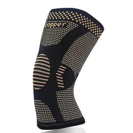 1PC Knee Pads Fitness Running Knee Support Braces Copper Fibre Knitted Elastic Compression Knee Sleeve Basketball Sports Safety