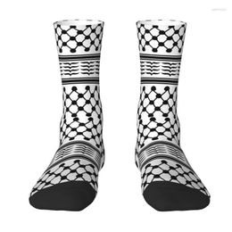 Men's Socks Men's Palestinian Kufeya Dress Men Women Warm Funny Novelty Palestine Keffiyeh Embroidery Crew