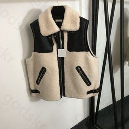 Lamb Wool Cortex Down Jacket Vest Women Winter Warm Ladies Jackets Vests Fashion Sleeveless Waistcoat Tops