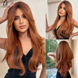 Synthetic Wigs Long Straight Wig with Bangs Orange Iron Red Ginger Synthetic Wigs Daily Party Cosplay Wig for Women Heat Resistant Fibre HairL231024