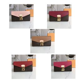 2023 new high quality Double zipper Wallets Leather Wallet Holders For Brown flower women Purse Luxury Purses Cross Body Wallets Zipper Coin fashion Purse 5A