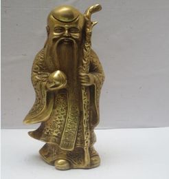 High 8 inch Metal crafts Home Decoration Chinese Brass Carved God of longevity Statue Sculpture 5216053