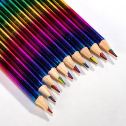 Painting Pens 12PcsBox Paper Rainbow Pencils Writing Stationery for School and Office Supplies Writing and Painting 231023