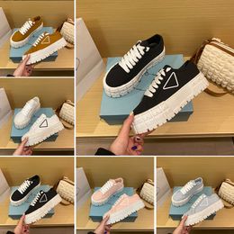 Designer Double Wheel Nylon Sneakers Casual shoes Luxury White Black Pink Brown Blue platform women trainers sports shoes outdoor walking jogging fashion 34-40
