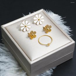 Stud Earrings Korean Daisy Flower For Women Girls Minimalist 2023 Trend Floral Earring Wedding Party Wholesale Jewellery