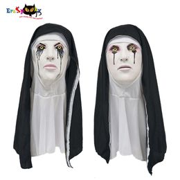 cosplay Eraspooky the Conjuring Horror Crying Nun Latex Mask Halloween Costume Props for Adult Game Roombreak Party Cosplay Headgearcosplay