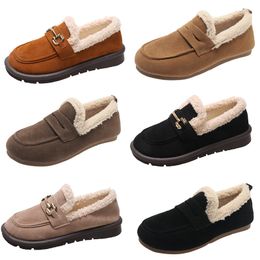Cotton shoes fleece thickened women black brown gray khaki leather casual fashion trend trainers outdoor
