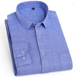 Men's Casual Shirts Men's 2023 High Quality Pure Color Business Button Up Shirt Bamboo Fiber Long Sleeve For Men Dress