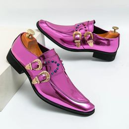 Dress Shoes 2023 Fashion Purple For Men Women Wedding Pointed Toe Shiny Rhinestones Luxury Urban Footwear