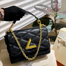 9 days delivered GO14 Luxury Designer Bag Womens Handbag High quality rhombus Leather go14 Single Shoulder Bag Letter Lock Decoration Lady Twist Crossbody Bag Tote B