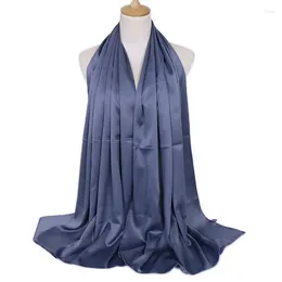 Scarves Satin Scarf For Women Girls Students Lady Autumn Classic Solid Colour Long Winter Fashion Soft Female Wrap Shawls
