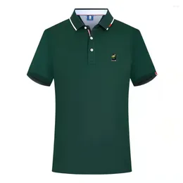 Men's Polos Embroidered Logo Polo Shirt Summer Ice Silk Lapel Short Sleeve Casual Business Sweatshirt T-shirt