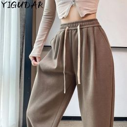 Women's Pants 2023 Sweatpants Women Grey Sports Joggers Wide Leg Streetwear High Waisted Trousers Drop Fast Ship