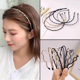 Hair Accessories 2023 Fashion Women Gold Metal Wave Bending Hairbands Geometric Thin Headbands Elegant Headdress For Daily Party