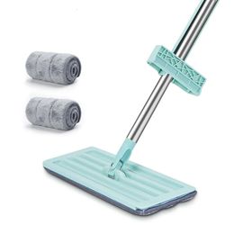 Mops Hands Free Wash Squeeze Mop with 2 Microfiber Pads 360 Degree Spin Mop Easy Self Wringing Cleaning Floor Mop 231023