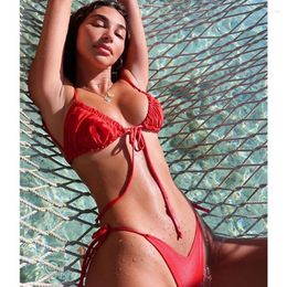 Women's Swimwear Women Solid Swimsuit Sexy Micro Bikinis Set Swimming Bathing Suit Brazilian High Cut 2023 Bikini