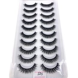 False Eyelashes HBZGTLAD Wholesale 10 pairs Lashes cilios 3d Mink wholesale mink eyelashes false maquiagem X05 231024