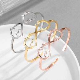 Jelly 3UMeter Stainless Steel Personalized Infinite Timeless Custom Name DIY Bracelet Jewelry Gift 231023