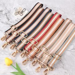 Bag Parts Accessories Shoulder Strap Widening Adjustable Colourful Stripe Pattern Women Crossbody DIY Thickening Fashion Nylon Belt 231024