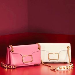 5A quality designer bag Stud Sign Cowhide Leather Chain Shoulder bag New Designer Chain Bag Female Clutch Classic Girl Handbags Leather Handbag Bags