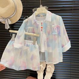 Clothing Sets Toddler Children Suit Summer Fashion Girls Long Sleeve Shirt Vest Pants Three Piece Kids Baby Clothes Set Outfits
