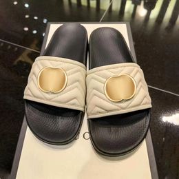 Designer slide womens sandal man luxury outdoor shoe letter unisex classic lambskins leather double G flat with box fast shipping easy to wear slipper