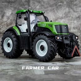 Other Toys 1/32 Alloy Tractor Model Diecast Agricultural Vehicles Farming Tool Car Cultivated Land Car Model Sound and Light Kids Toys GiftL231024