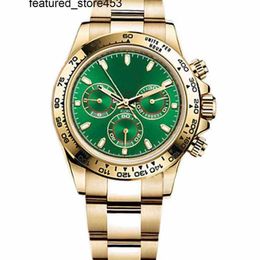Automatic Mechanical Watches Clean stainless Watch master design sports style automatic movement gold steel case green dial folding button
