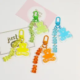 Keychains 2023 Cute Airpods Accessories Jelly Acrylic Keychain For Women Trinket Key Chains Ring Car Bag Pendent Charm D876